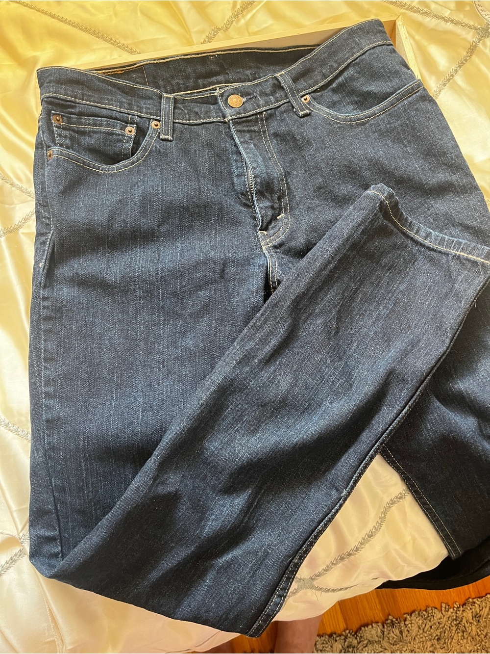 Levi's Men's Straight Jeans in Dark Blue Denim